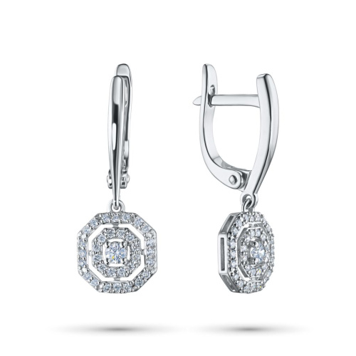 Серьги из белого золота с бриллиантами э4701сг11172700