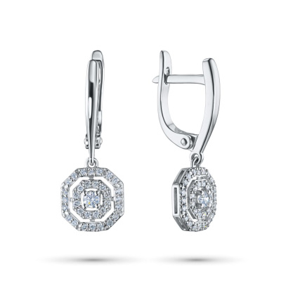 Серьги из белого золота с бриллиантами э4701сг11172700