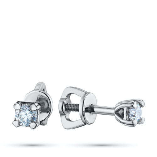 Пусеты из белого золота с бриллиантами э4701пс02160100