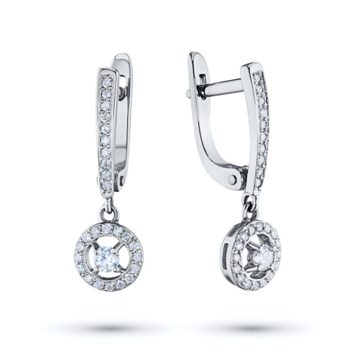 Серьги из белого золота с бриллиантами э4701сг04154600