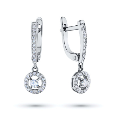 Серьги из белого золота с бриллиантами э4701сг04154600
