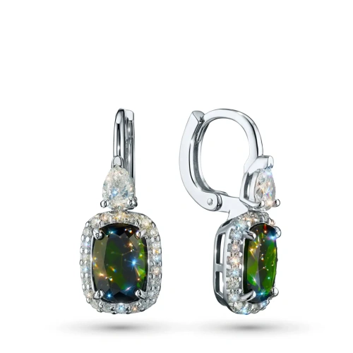 Серьги из белого золота с и хромдиопсидами э4754сг03260358_white