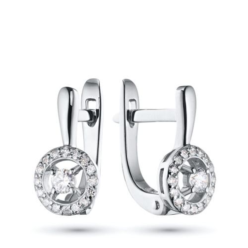 Серьги из белого золота с бриллиантами э4701сг10177400