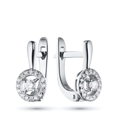 Серьги из белого золота с бриллиантами э4701сг10177400