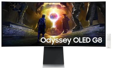 Монитор 34" Samsung Odyssey OLED G8 S34DG852SMXUE 3440*1440, OLED, 21:9, 250cd, 178гр/178гр, DP, 175Hz, USB, HAS, серебристый