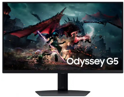 Монитор 27" Samsung Odyssey G5 S27DG500EIXCI Black, IPS, 16:9, 2560x1440, 180Hz, 1ms, 350cd/m2, 1000:1, 178°/178°, HDMI полуматовая HAS Piv, FreeSync,
