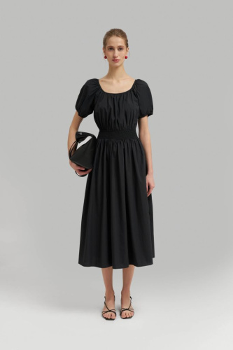 Платье миди с эластичным поясом