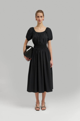 Платье миди с эластичным поясом