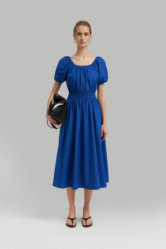 Платье миди с эластичным поясом