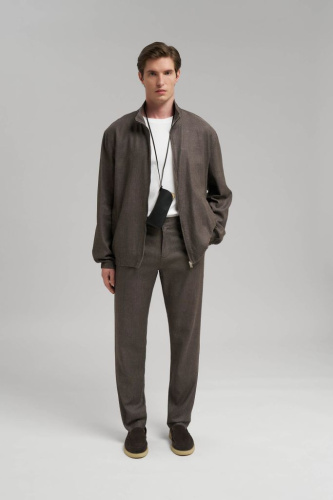 Брюки полуприлегающего кроя со льном