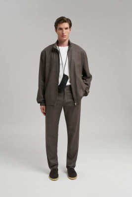 Брюки полуприлегающего кроя со льном