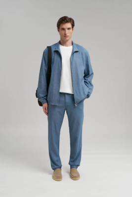 Брюки полуприлегающего кроя со льном