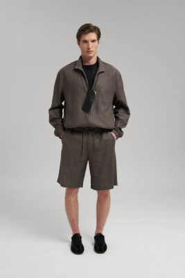 Шорты прямого кроя со льном