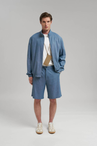 Шорты прямого кроя со льном