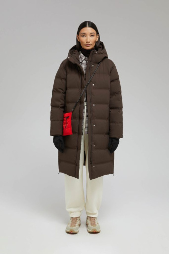 Длинный пуховик с натуральным пухом