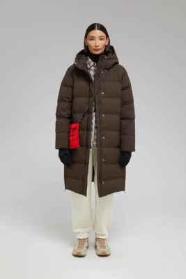 Длинный пуховик с натуральным пухом