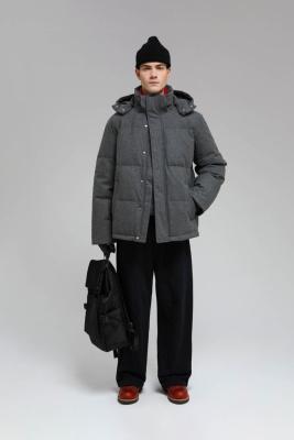 Стеганый пуховик с натуральным пухом