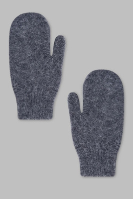 Вязаные варежки с шерстью и ангорой