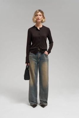 Кардиган прямого кроя с шерстью