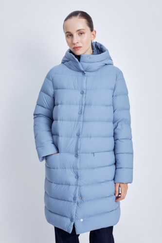Пуховое пальто с капюшоном