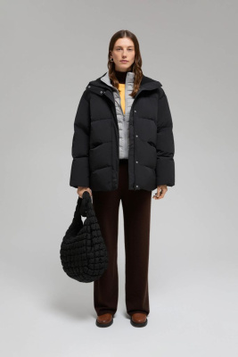 Стеганый пуховик с натуральным пухом