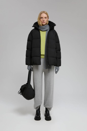 Стеганый пуховик с натуральным пухом