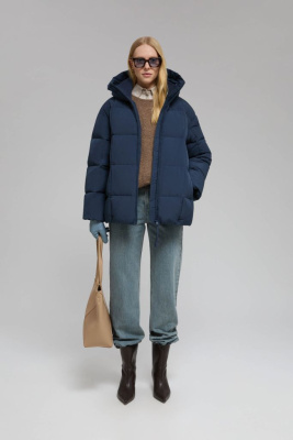 Стеганый пуховик с натуральным пухом