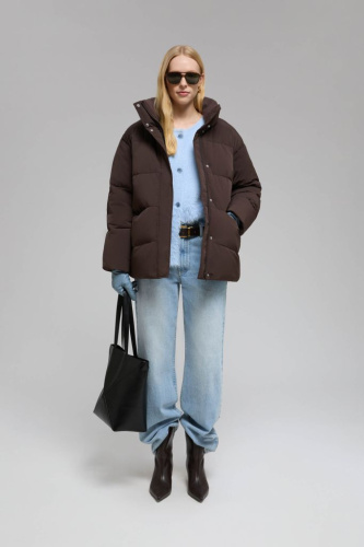 Стеганый пуховик с натуральным пухом