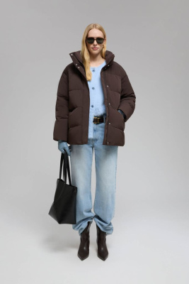 Стеганый пуховик с натуральным пухом