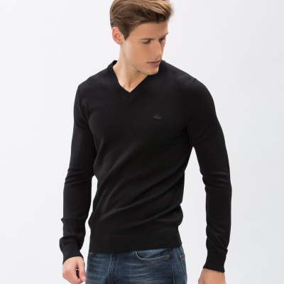 Мужской шерстяной свитер Lacoste с v-образным вырезом