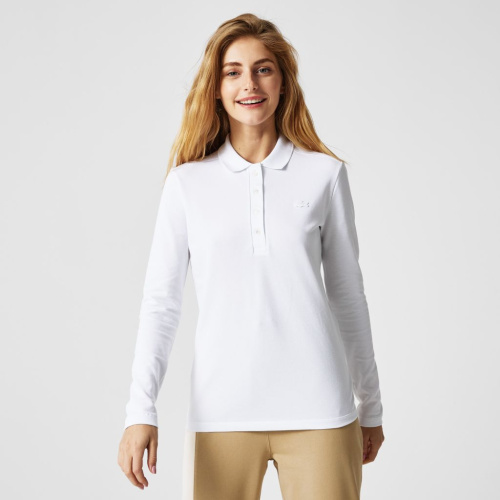 Женская приталенная рубашка-поло Lacoste приталенного кроя из эластичного хлопка