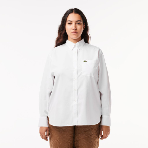 Женская рубашка Lacoste оверсайз с нагрудным карманом