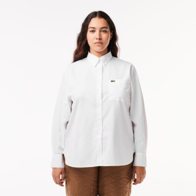 Женская рубашка Lacoste оверсайз с нагрудным карманом