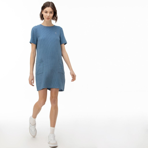 Женское платье Lacoste с круглым вырезом