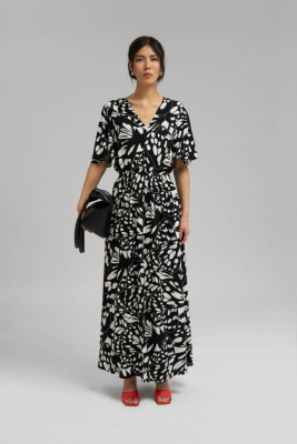 Платье макси с эластичным поясом