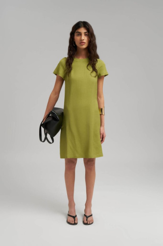 Платье мини изо льна и вискозы