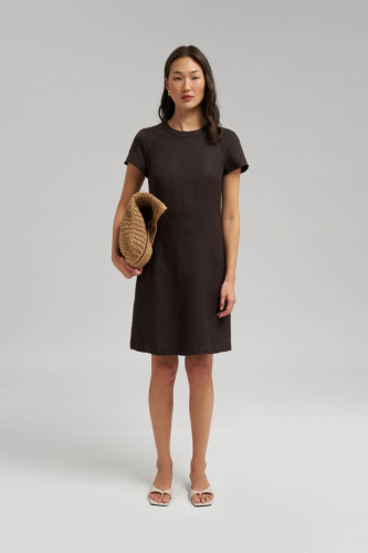 Платье мини изо льна и вискозы