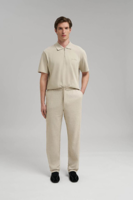 Брюки прямого кроя со льном