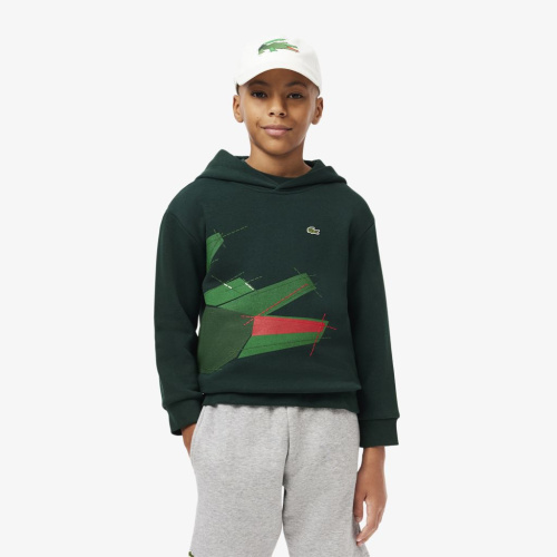 Детская флисовая толстовка Lacoste с капюшоном