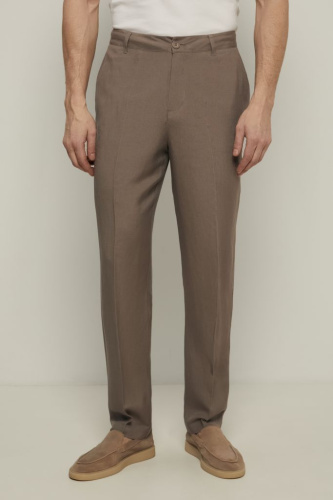 Брюки прямого кроя с добавлением льна