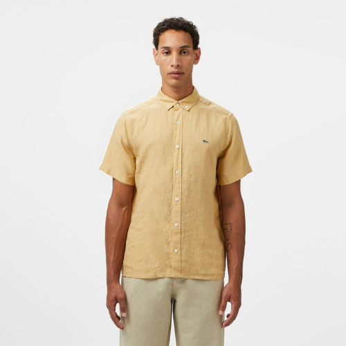 Мужская льняная рубашка Lacoste с коротким рукавом