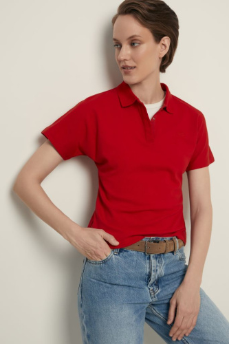 Поло приталенного силуэта с вышивкой