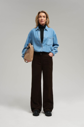 Брюки прямого кроя из вельвета