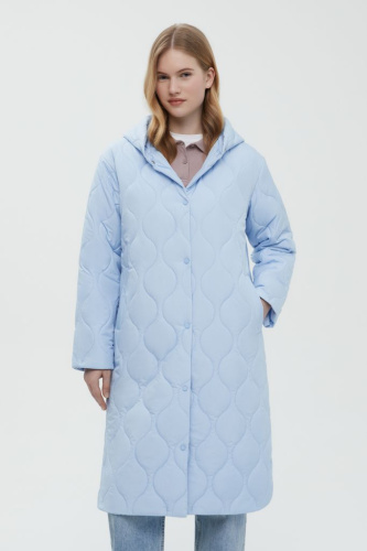 Утепленное пальто А-силуэта с капюшоном