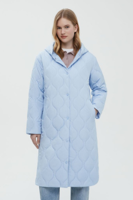 Утепленное пальто А-силуэта с капюшоном