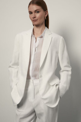 Однобортный жакет с добавлением льна