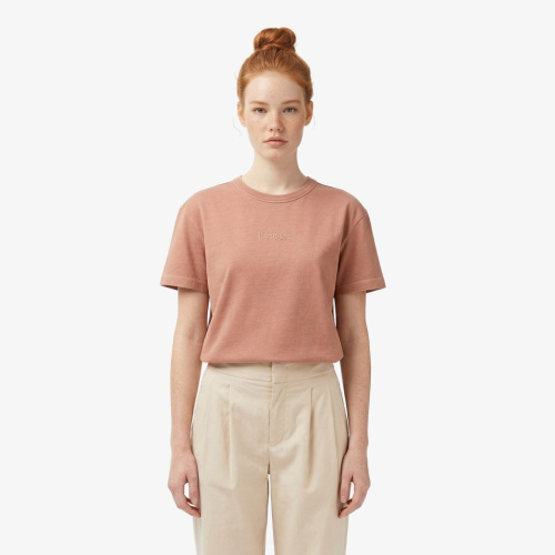 Женская хлопковая футболка Lacoste