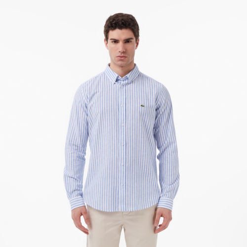 Мужская рубашка Lacoste приталенного кроя в полоску