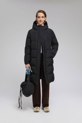 Длинный пуховик с натуральным пухом