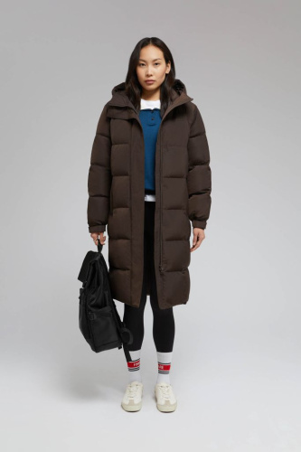 Длинный пуховик с натуральным пухом